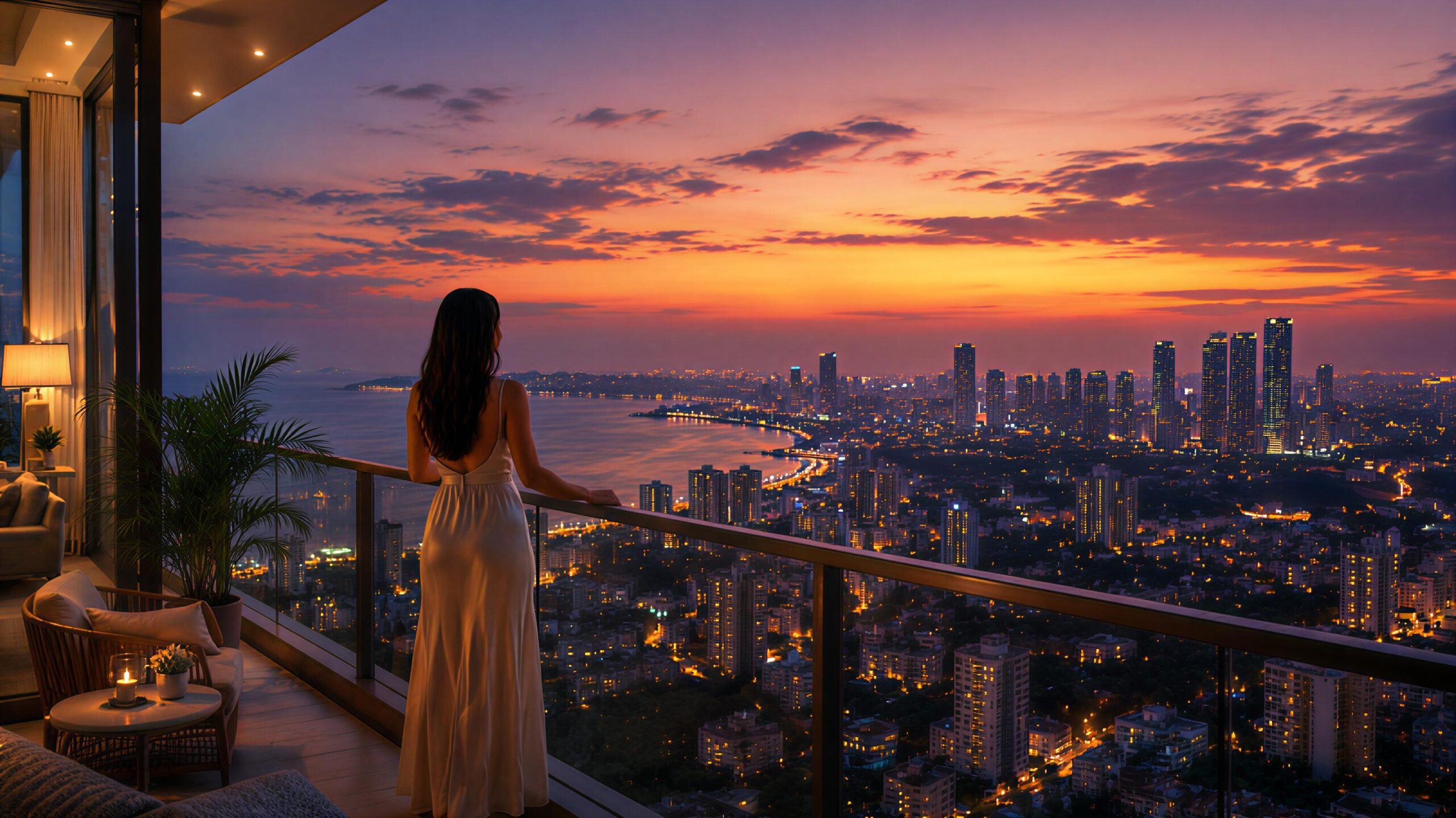 Luxury Apartment Balcony with City View